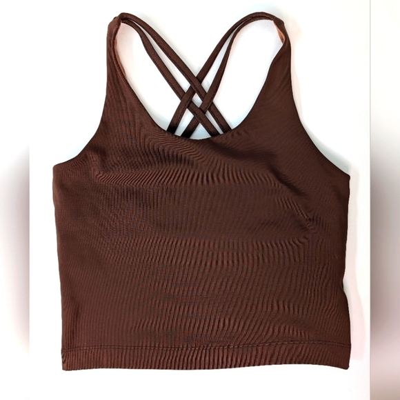 GAP Teen Sports Bra Chocolate Brown Moisture Wicking Performance Active Size 12 - Picture 1 of 9